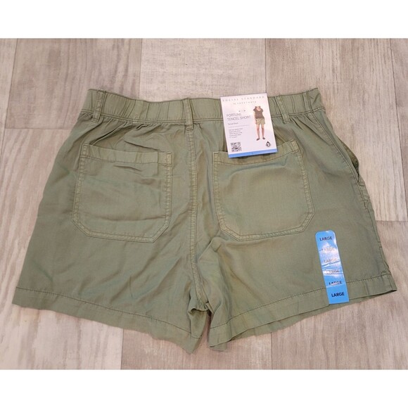NWT Social Standard By Sanctuary Sz Large Shorts Fortune Tencel Tea Green Hiking - Picture 4 of 6